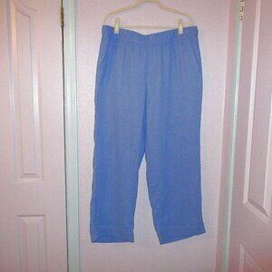 Talbots Women's Pants Size XL Airy Gauze Wide Leg High Rise Pockets Coastal Boho